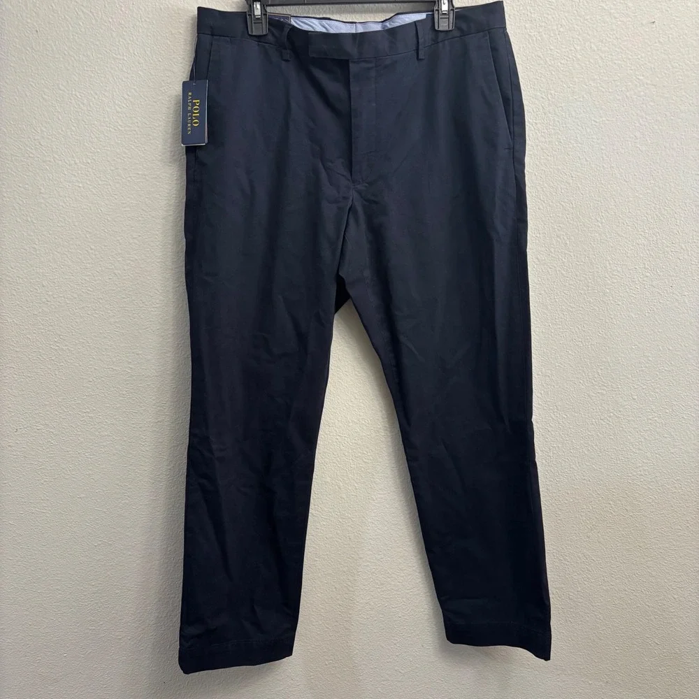 Polo Ralph Lauren Mens 36x30 Navy Greenwich Stretch Straight Chino Pants NEW NWT